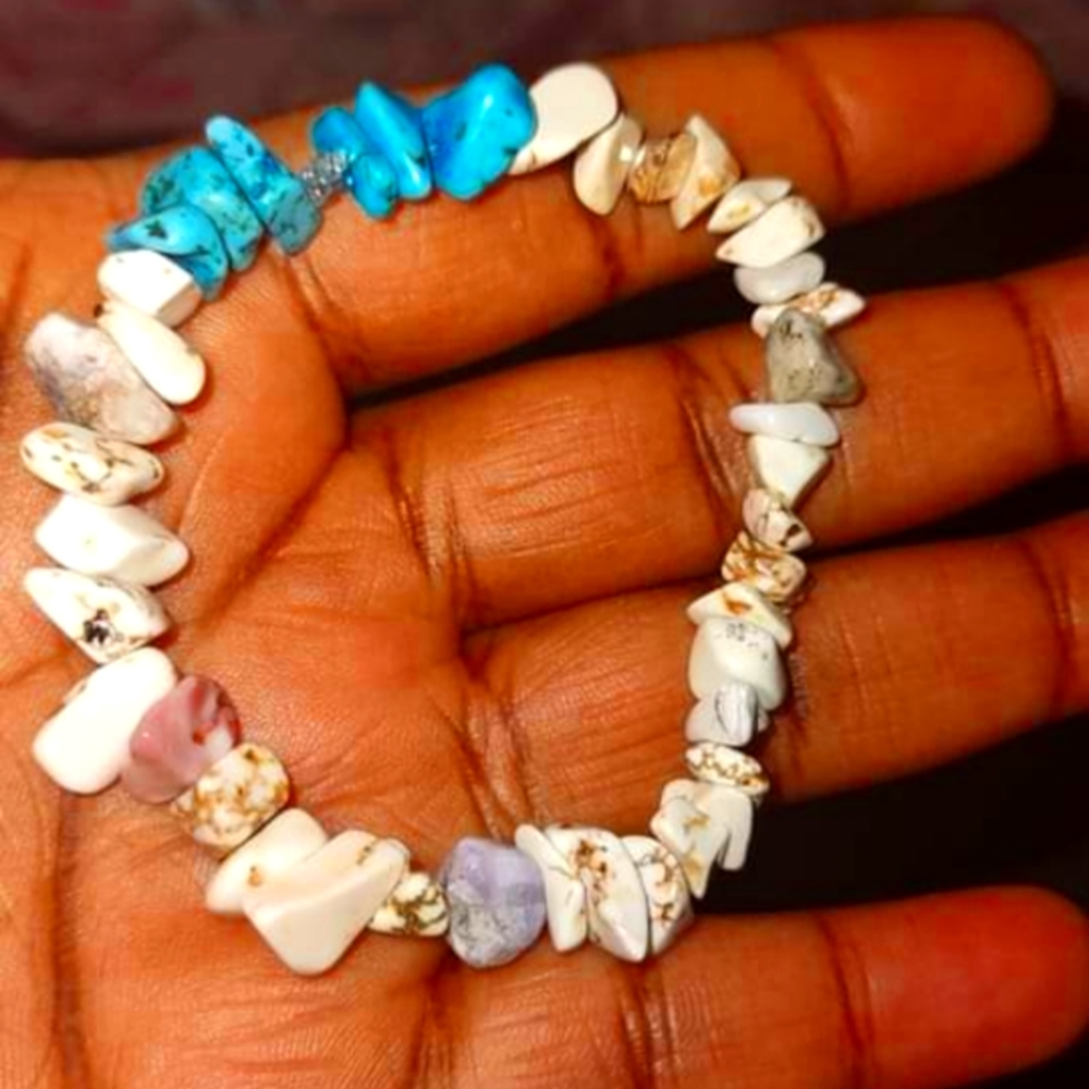 Blue And White Healing Stone Bracelet sold out 😭